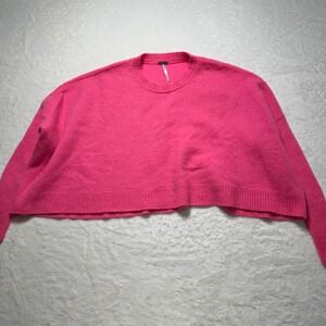 Free People Pink Crew Neck Sweater 100% cashmere